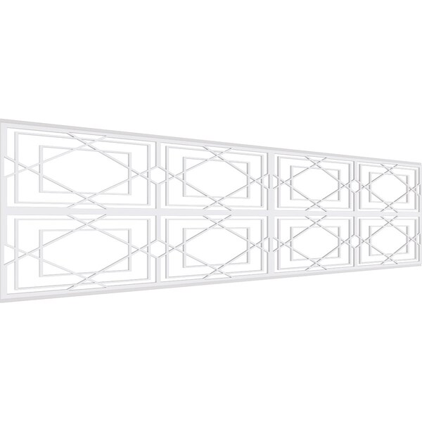 Ekena Millwork Set of Four Panels for 94 1/2"W x 24 1/4"H Lakewood Fretwork Wainscot Wall Paneling WPKP12X01X47LWD - main